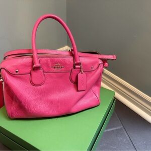 Coach Vibrant Pink Satchel Bag leather